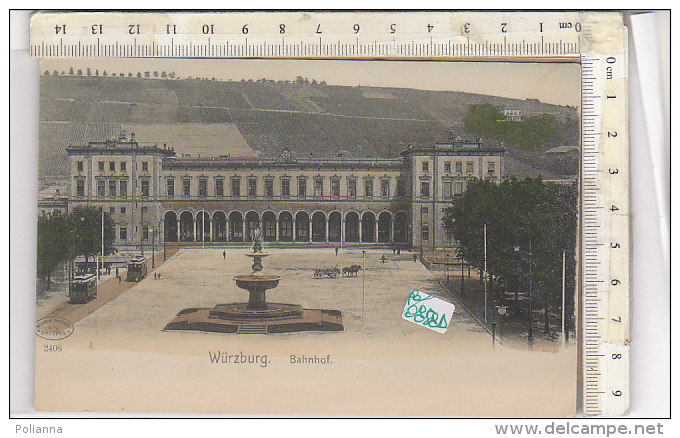 PO0858D# GERMANIA - GERMANY - WURZBURG - BAHNHOF - TRAMWAY - Acquerellata  No VG - Wuerzburg