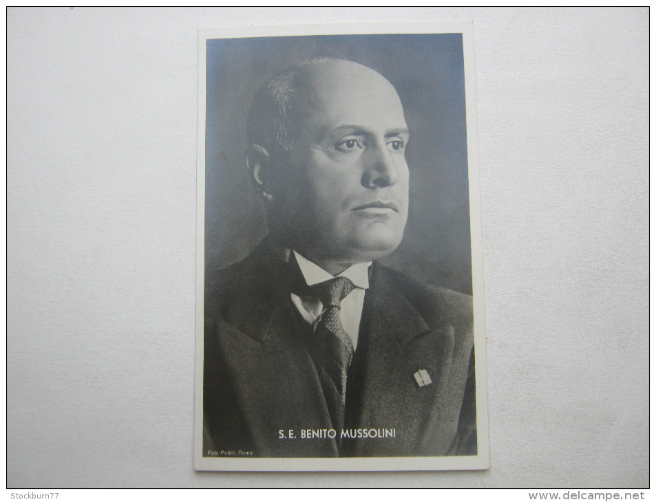 Propagandakarte  , B. Mussolini   ,seltene   Karte Mit Sonderstempel - Briefe U. Dokumente