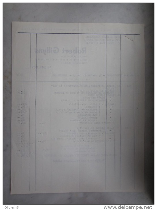 FACTURE (M1506) ROBERT GILLYNS Cuivre Eaux Gaz (2 Vues) Chaussée D'IXELLES, 236 15/06/1955 - Elettricità & Gas