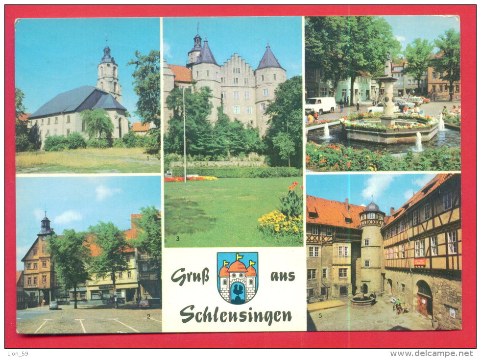 164098 / Schleusingen - ST. JOHANNISKIRCHE , AM MARKT , SCHLOSS BERTHOLDSBURG , BRUNNEN AM MARKT Germany Deutschland - Schleusingen