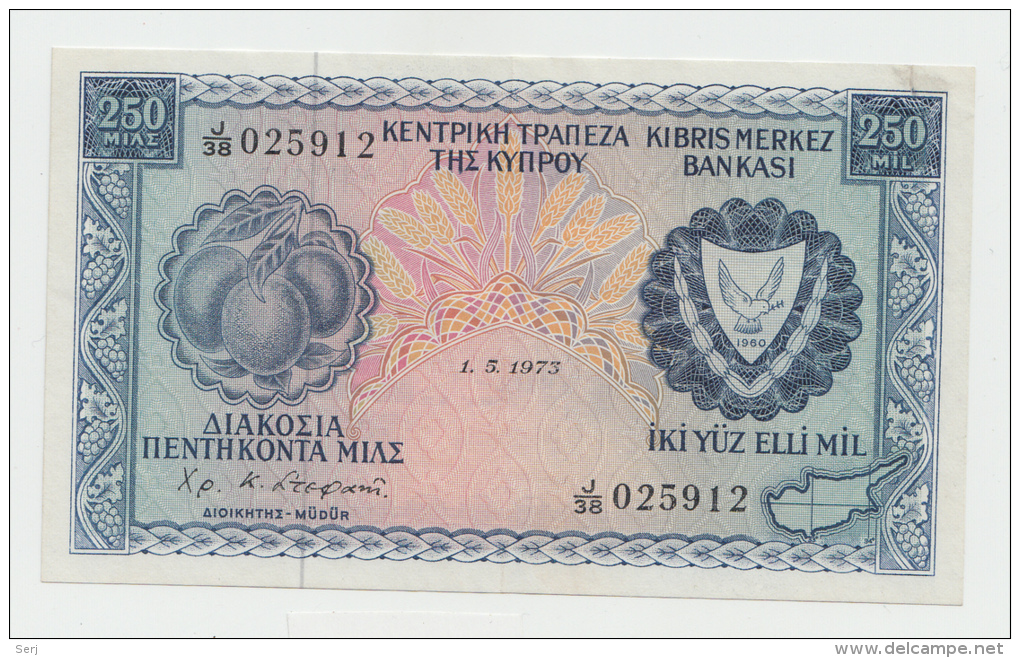 CYPRUS 250 MILS 1973 AXF PICK 41b  41 B - Cyprus