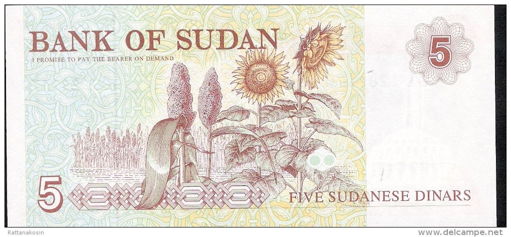 SUDAN   P51a  5  DINARS  1993 #GC     UNC. - Soedan