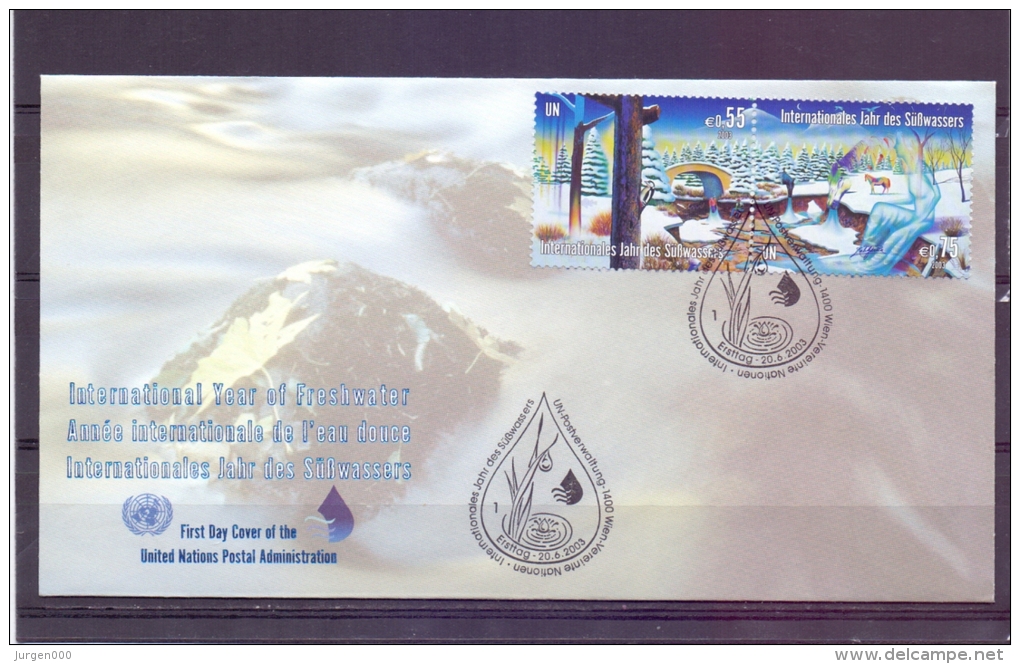 Vereinte Nationen - Intern. Year Of Freshwater - FDC - Wien 20/6/2003   (RM7539) - Specht- & Bartvögel