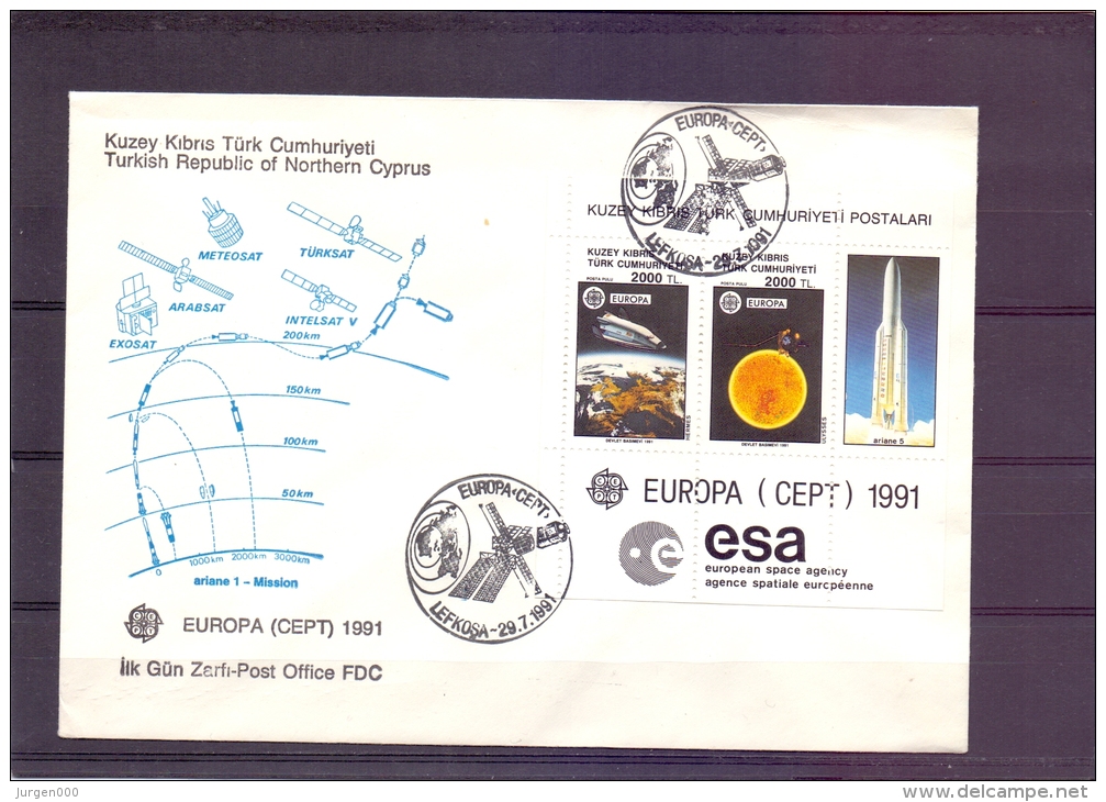 Turkish Rep. Of Northern Cyprus - Esaa -  Europa Cept 1991 - FDC - Lefkosa 29/7/91   (RM7737) - Europe