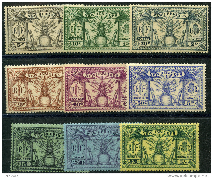 Nouvelles Hebrides (1925) N 91 à 99 * (charniere) - Unused Stamps