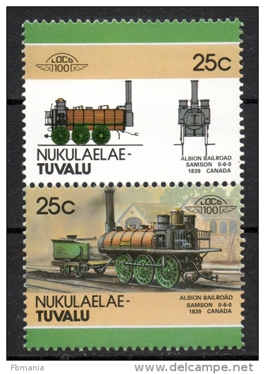 Tuvalu Nukulaelae 1986 - Treno Locomotiva, Train Locomotive MNH ** - Tuvalu