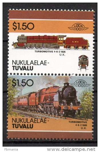 Tuvalu Nukulaelae 1986 - Treno Locomotiva, Train Locomotive MNH ** - Tuvalu