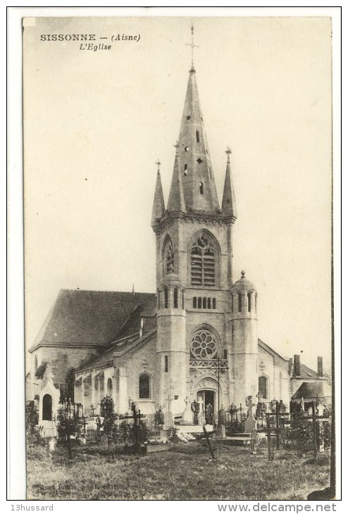 Carte Postale Ancienne Sissonne - L'Eglise - Sissonne