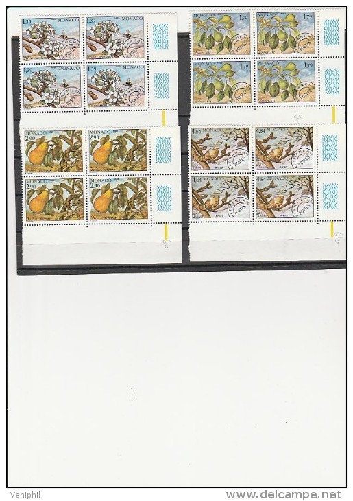 MONACO -TIMBRES PREOBLITERES N° 102 A 105 EN BLOC DE 4  NEUF XX COTE : 28 € - VorausGebrauchte