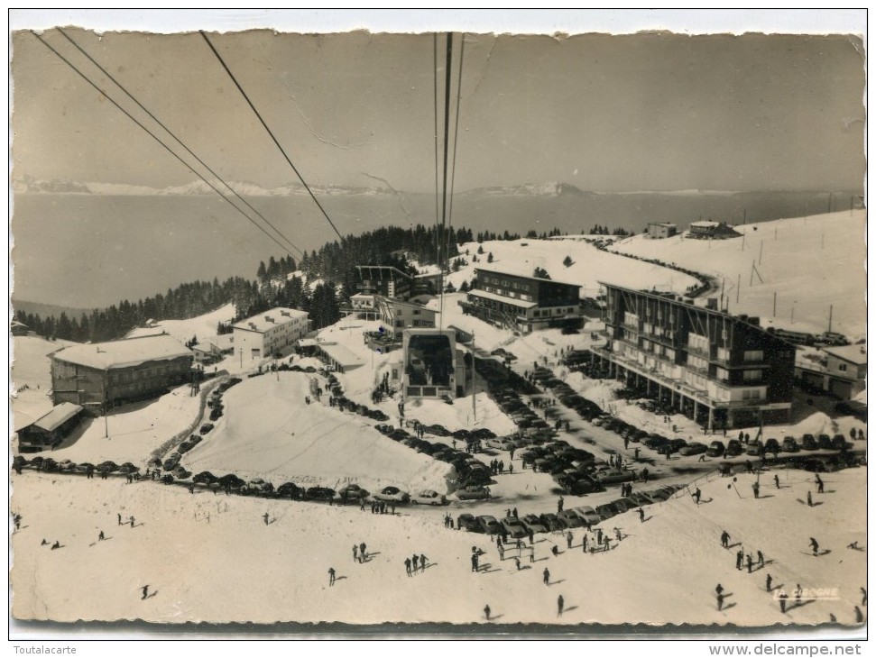 CPSM 38 CHAMROUSSE GARE DE DEPART DU TELEPHERIQUE AU FOND CHAINE DU VERCORS   Grand Format 15 X 10,5 - Chamrousse