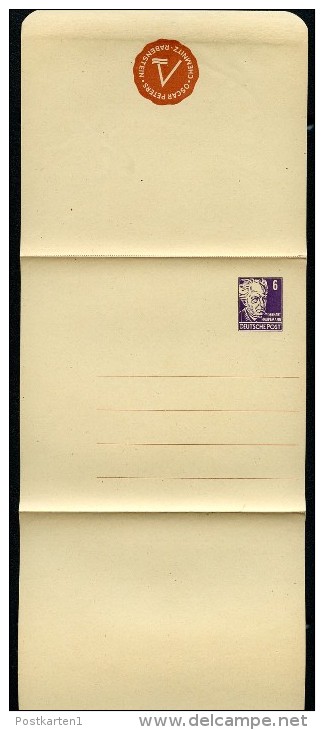 DDR PS1 B2/001b PRIVAT-STREIFBAND Gelblich 1953 NGK 10,00 € - Enveloppes Privées - Neuves