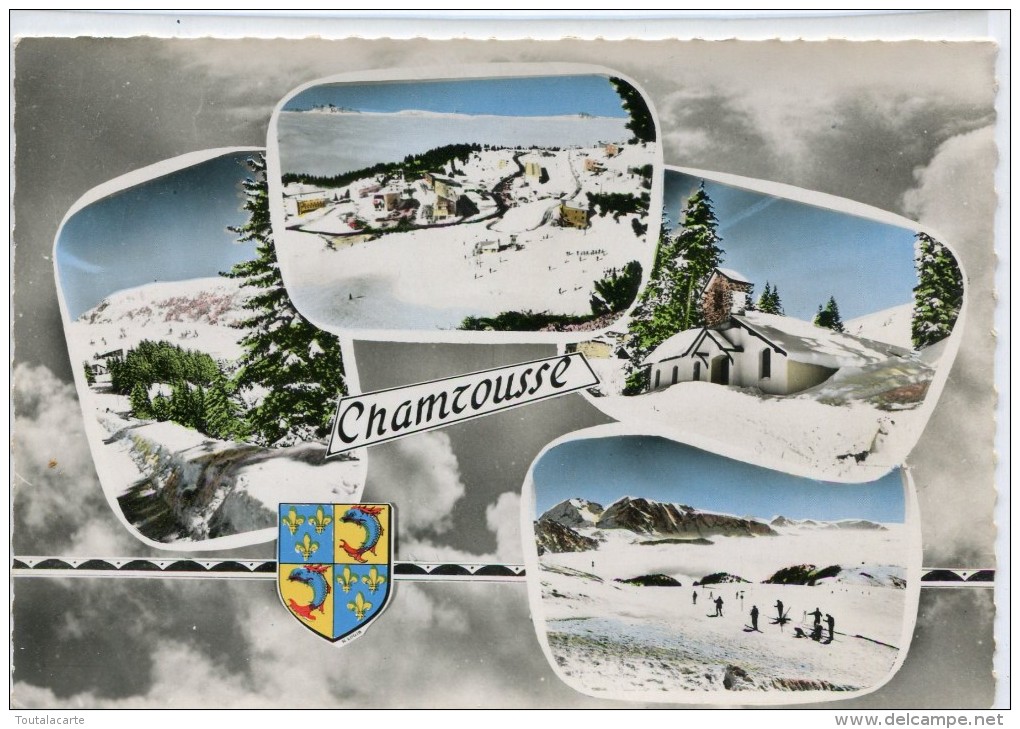 CPSM 38 SOUVENIR DE  CHAMROUSSE MULTI VUES   Grand Format 15 X 10,5 - Chamrousse