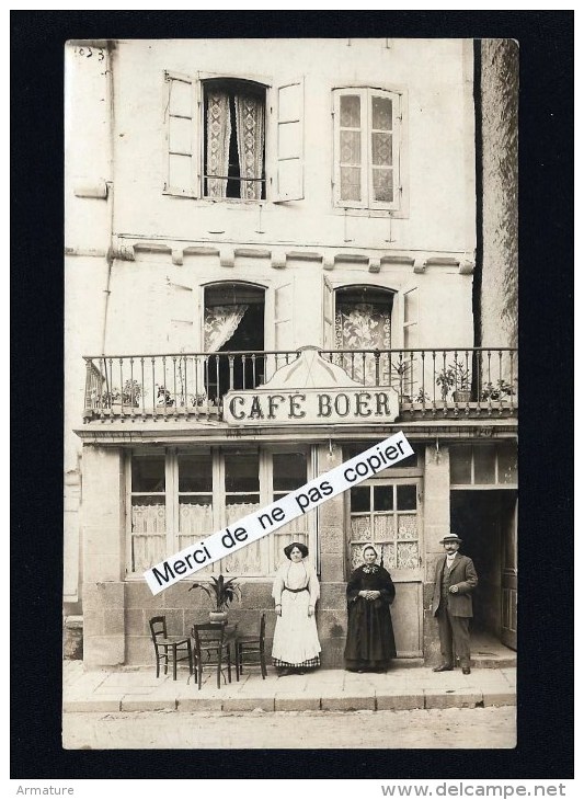 VANNES  Café BOËR  Rue Du Port Et La Rabine  Carte-photo Recto-verso - Vannes