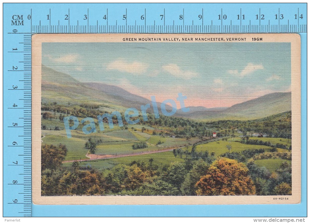 CPSM, Vermont ( Used In 1944, Green Mountain Valley, Cover Rutland) Linen Postcard Recto/Verso - Autres & Non Classés