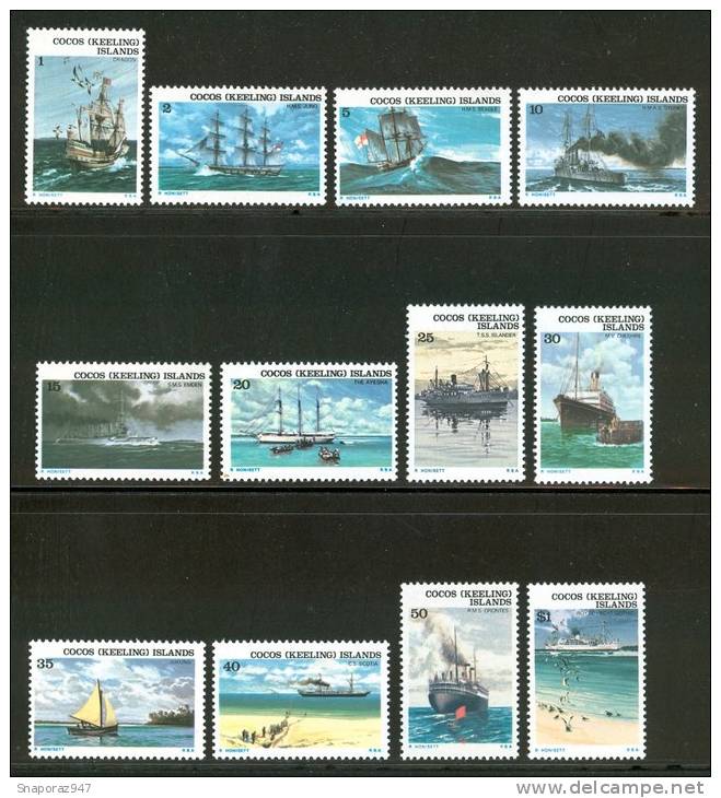 1976 Isole Cocos Navi Boats Ships Bateaux Navires Set MNH** B34 - Barche