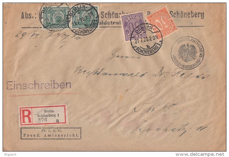 DR R-Dienst-Ortsbrief Mif Minr.2x 16,30,29 Berlin 21.7.20 - Dienstmarken