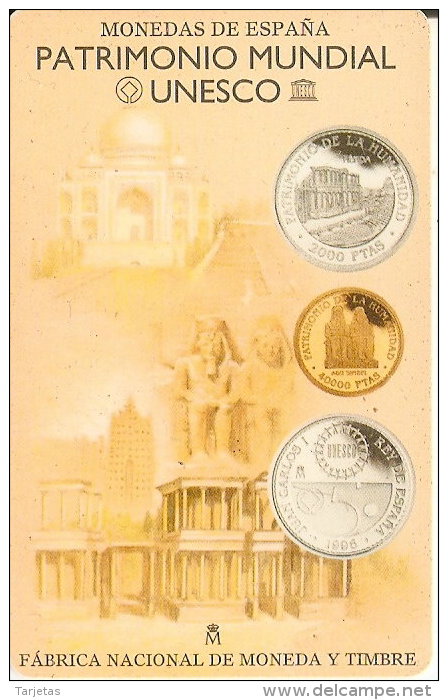 CALENDARIO DEL AÑO 1997 DE MONEDAS DE ESPAÑA - UNESCO FABRICA MONEDA Y TIMBRE  (CALENDRIER-CALENDAR) - Formato Piccolo : 1991-00