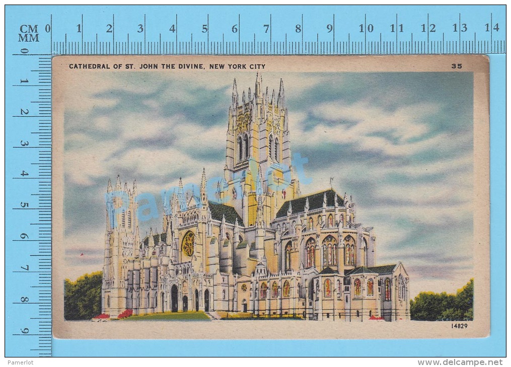 CPSM, New York ( Cathedrale Of St. John The Divine ) Linen Postcard Recto/Verso - Kirchen