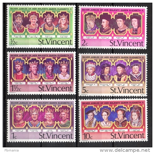 St. Vincent 1977 - Re E Regine D'Inghilterra Kings And Queens Of England MNH ** - St.Vincent (...-1979)