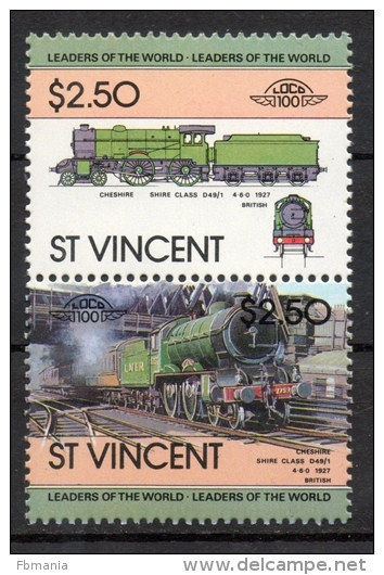 St. Vincent 1983 - Locomotive Ferroviarie Railway Locomotives Treni Trains MNH ** - St.Vincent (1979-...)