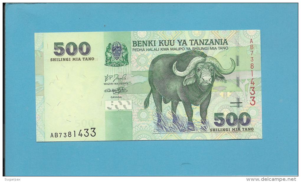 500 SHILINGI - ND ( 2003 ) - UNC. - P 35 - Sign. 14 - Serie AB - Cape Buffalo / Hospital - BENKI KUU YA TANZANIA - Tanzanie