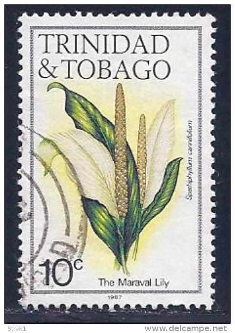 Trinidad &amp; Tobago, Scott # 393h Used Flower,1987 - Trinidad & Tobago (1962-...)