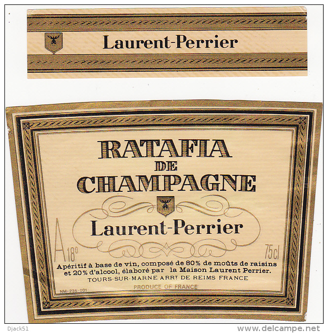 Etiquette RATAFIA De CHAMPAGNE Laurent-Perrier - Tours-sur-Marne ( 2 Pièces) - Champagne