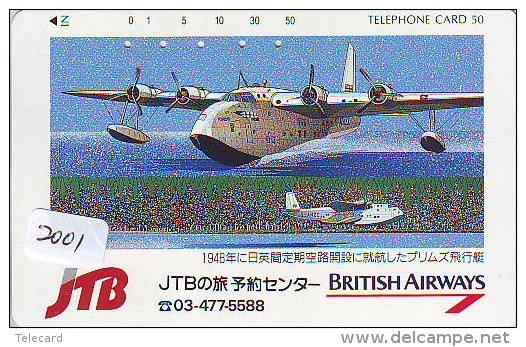 JTB * Télécarte Japon * BRITISH AIRWAYS (2001) Japan Phonecard Airplane * Flugzeug Avion * AVION * AIRLINES * - Flugzeuge