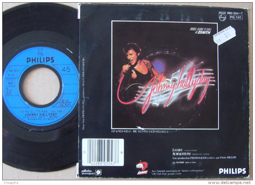 Johnny HALLYDAY / Jacques BREL SP PHILIPS Ne Me Quitte Pas - Rock