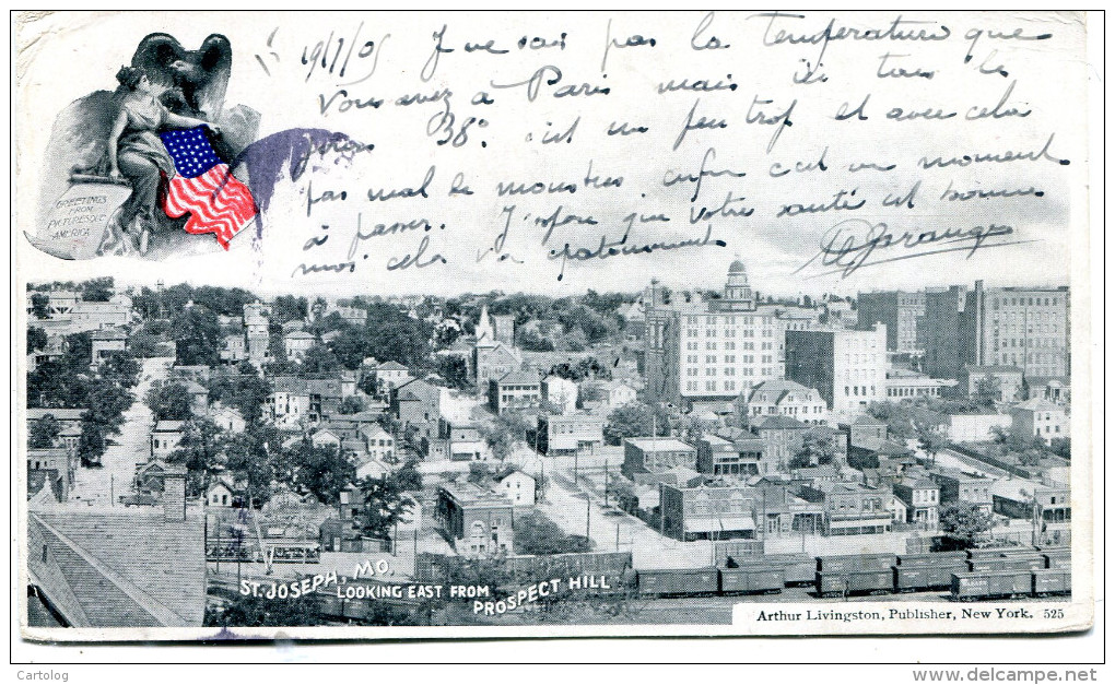 St. Joseph, Mo. Looking East From Prospect Hill - St Joseph