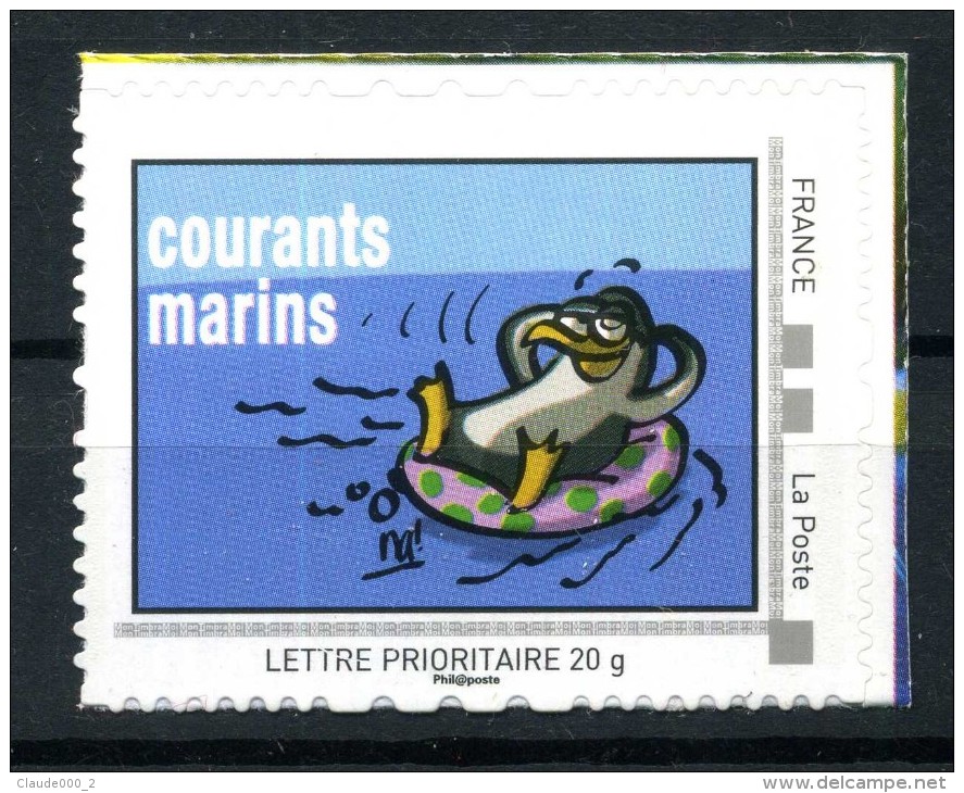 Les Courants Marins .  Adhésif Neuf ** . Collector  "  SAUVONS LES OCEANS  " - Collectors