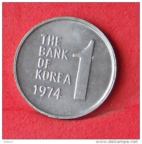 SOUTH KOREA  1  WON  1974   KM# 4a  -    (Nº11240) - Korea, South