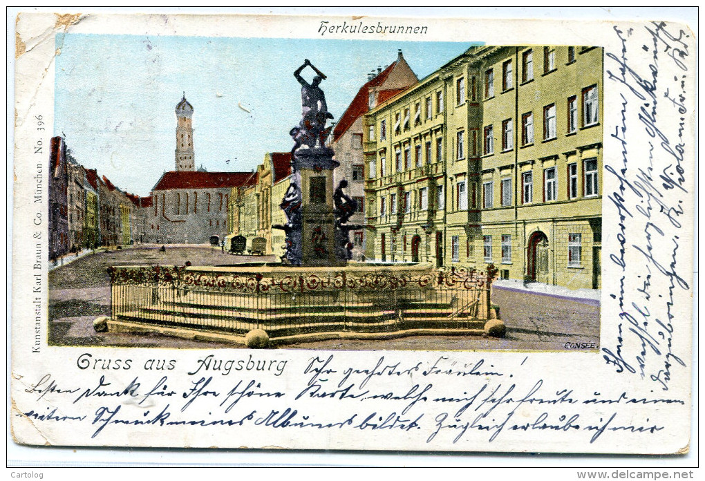 Gruss Aus Augsburg. Herkulesbrunnen (1899) - Saluti Da.../ Gruss Aus...