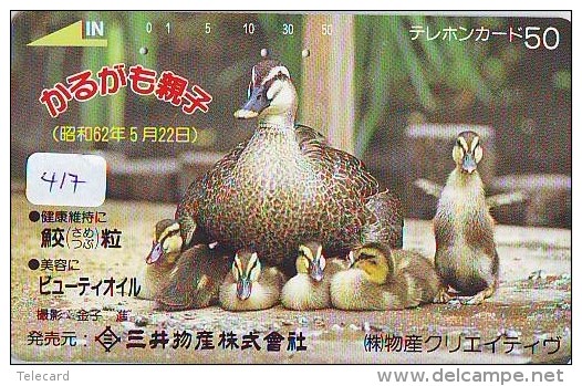 Télécarte Japon * OISEAU * CANARD * (417) MANDARIN * DUCK BIRD PHONECARD JAPAN * ENTE VOGEL * TELEFONKARTE * EEND - Galline & Gallinaceo