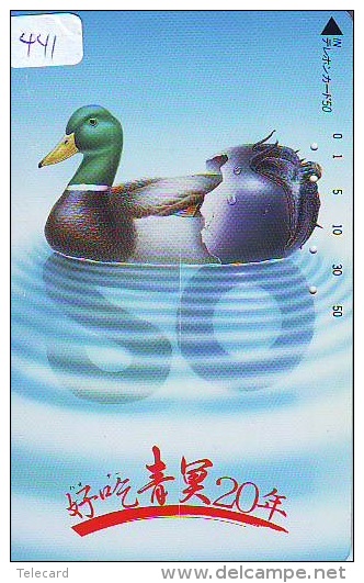 Télécarte Japon * OISEAU * CANARD * (441) MANDARIN * DUCK BIRD PHONECARD JAPAN * ENTE VOGEL * TELEFONKARTE * EEND - Hoenderachtigen & Fazanten