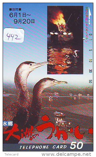 Télécarte Japon * OISEAU * CANARD * (442) MANDARIN * DUCK BIRD PHONECARD JAPAN * ENTE VOGEL * TELEFONKARTE * EEND - Galline & Gallinaceo