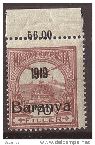 1919  12-4   BARANYA  UNGARN SERBIA JUGOSLAVIJA OVERPRINT  INTERESSANT  - TYP II NEVER HINGED - Baranya