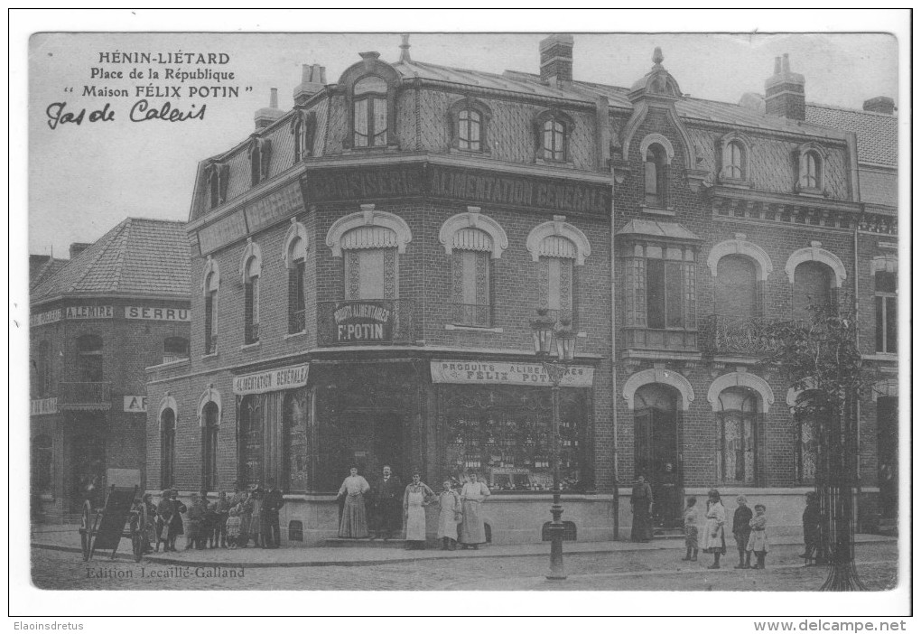 Hénin-Liétard (62) - Commerce Félix Potin, Place République. B. état, Non Circulé. 2 Scans - Henin-Beaumont