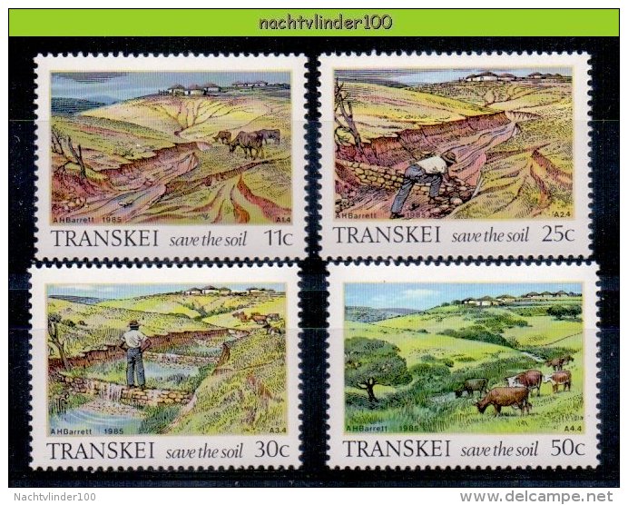 Ncf001 FAUNA ZOOGDIEREN KOEIEN WATER ENVIRONMENT PROTECTION SAVE THE SOIL COWS MAMMALS TRANSKEI 1985 PF/MNH - Milieubescherming & Klimaat