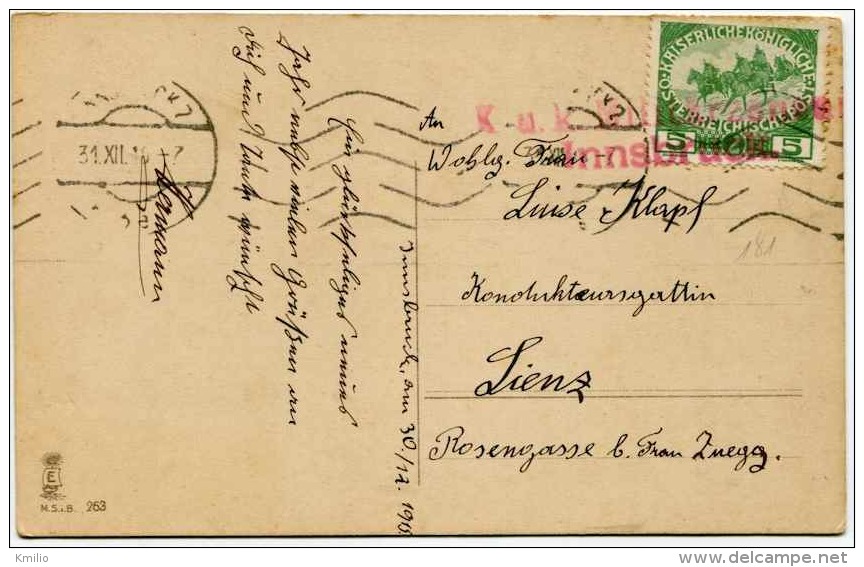 K.u.K. Militarzone Innsbruck 1915 - Covers & Documents