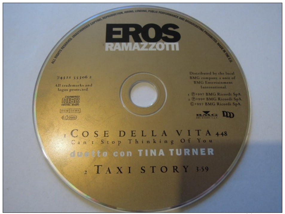 Eros Ramazzotti & Tina Turner - Cosa Della Vita - Bmg 743215530626 Eu - Autres - Musique Italienne