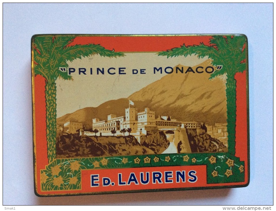 Empty Metal  Cigarette  Box  " PRINCE DE MONACO "  -   ED. LAURENS - Sigarettenkokers (leeg)