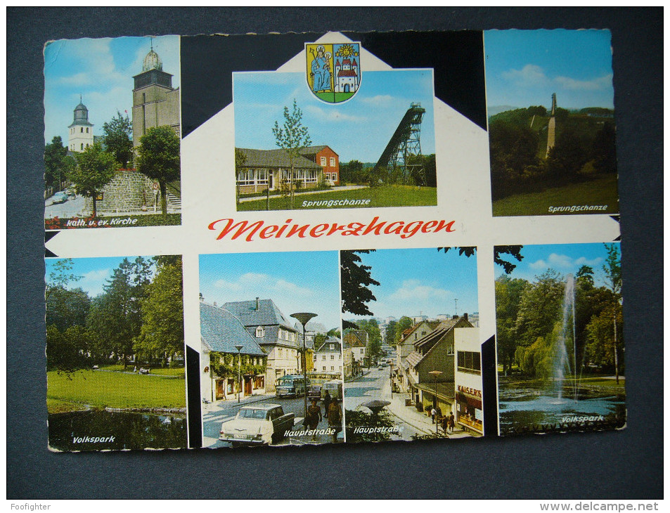 Germany: MEINERZHAGEN - Kirche, Sprungschanze, Volkspark, Hauptstraße - Posted 1969 - Meinerzhagen