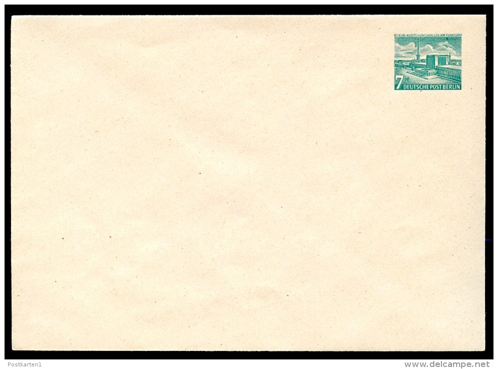 BERLIN PU3 A1/002 Privat-Umschlag BLANKO 1954  NGK 15,00 € - Enveloppes Privées - Neuves