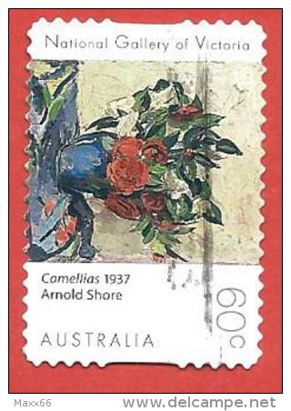 AUSTRALIA USATO - 2011 - NATIONAL GALLERY OF VICTORIA - Camellias - A. Shore - 60 C - Michel AU 3546 AUTOADESIVO - Usati