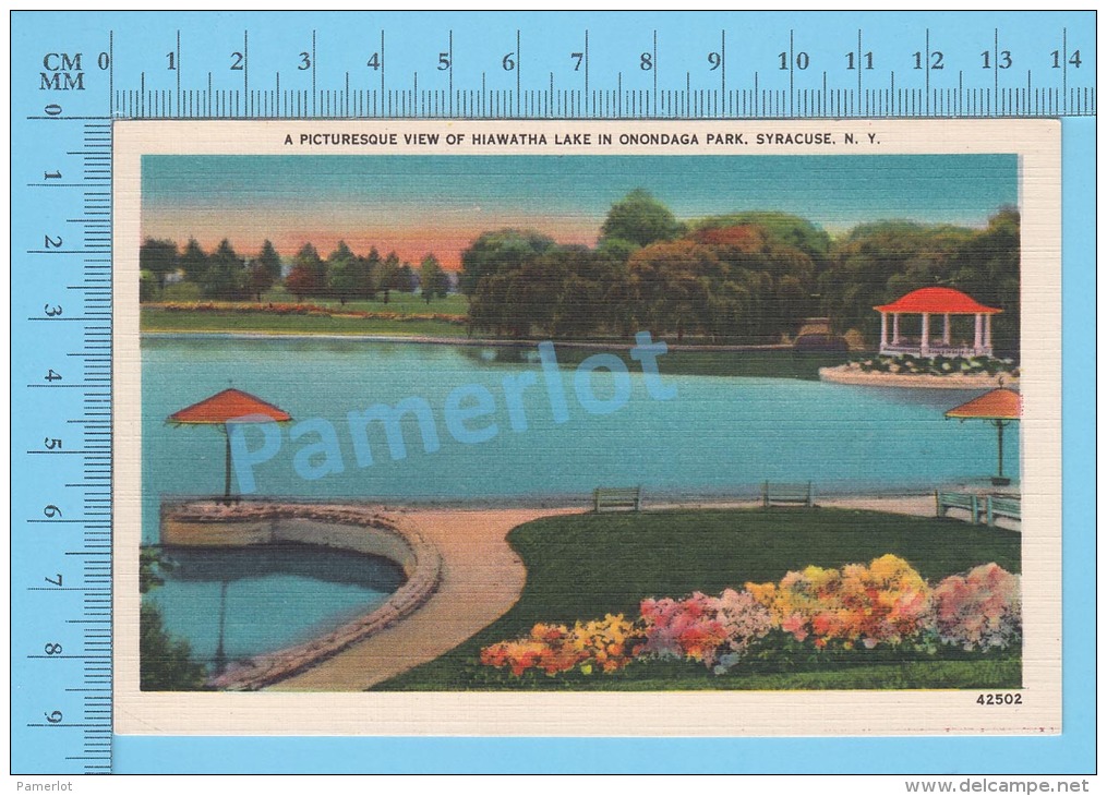 CPSM, New York  ( Hiawatha Lake In Onondaga Syracuse ) Linen Postcard Recto/Verso - Syracuse