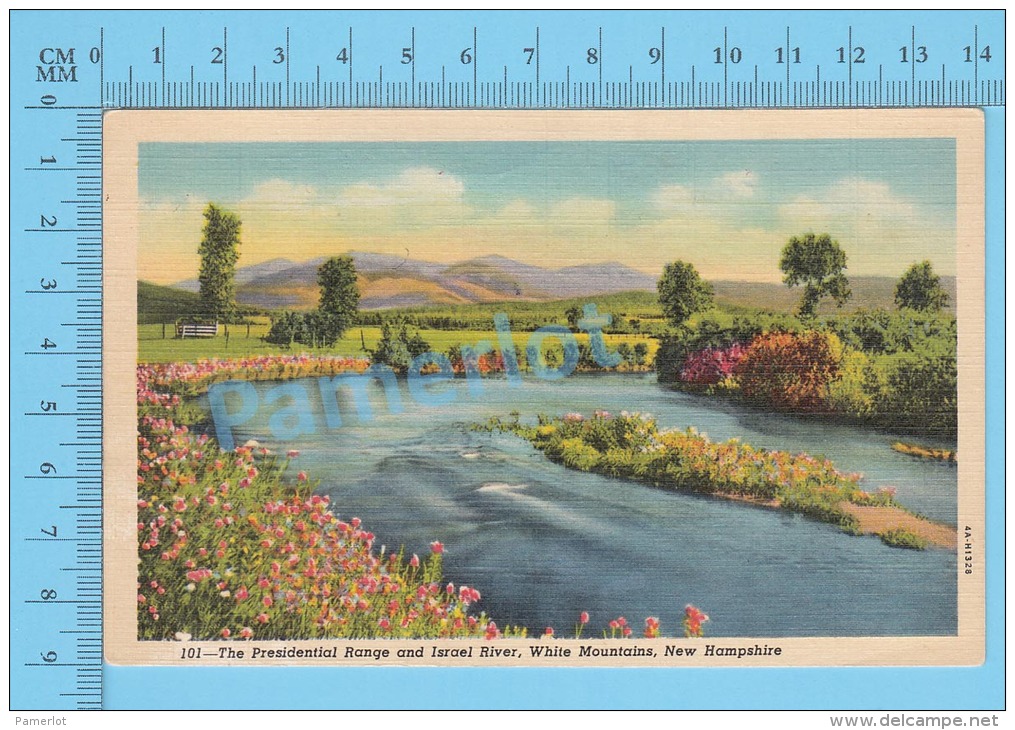 CPSM, New Hampshire (The President Range And Israel River White Mountains ) Linen Postcard Recto/Verso - White Mountains