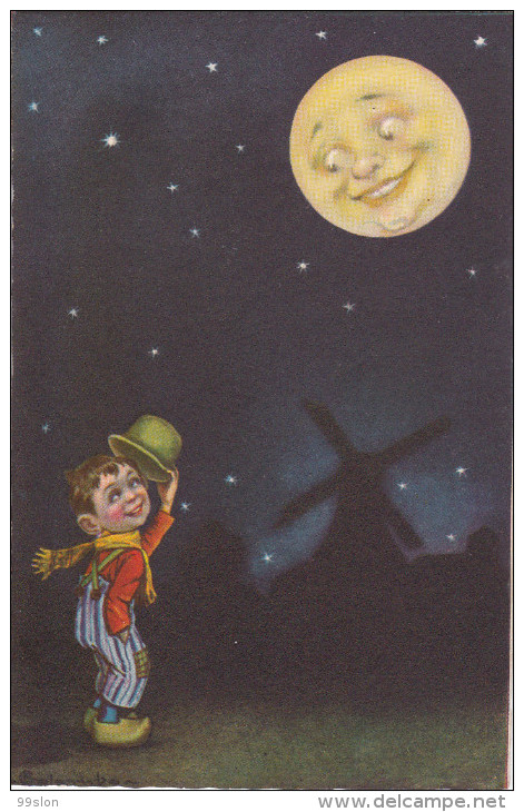 Illustrateur Italien COLOMBO - La Lune - Colombo, E.