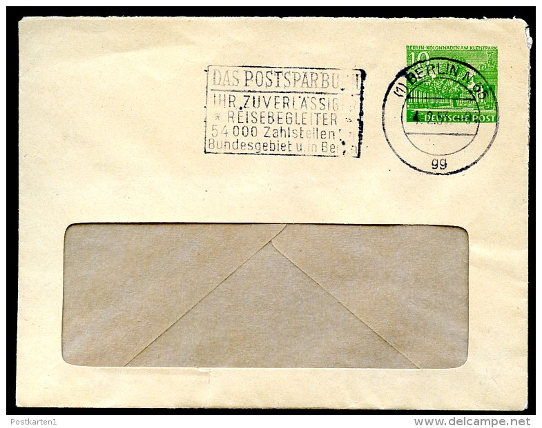 BERLIN PU4 B2/001c Privat-Umschlag WASSERWERKE Gebraucht 1953  NGK 20,00 € - Private Covers - Used