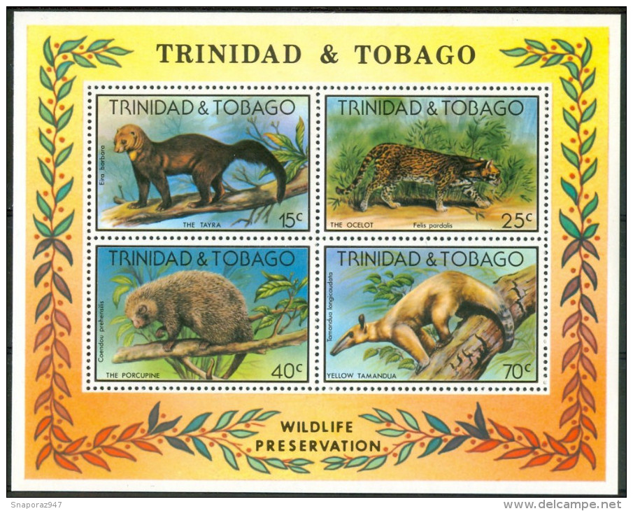 1978 Trinitad & Tobago Animali Animals Animaux Block MNH** Fo124 - Trindad & Tobago (1962-...)